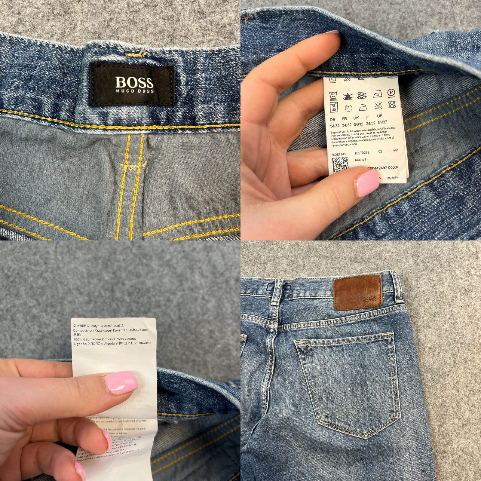 Hugo Boss HUGO BOSS Jeans Regular Tapered 34 32 Mid Blue Cotton Denim 5-Pocket Men Maine Size US 34 / EU 50 - 8 Thumbnail