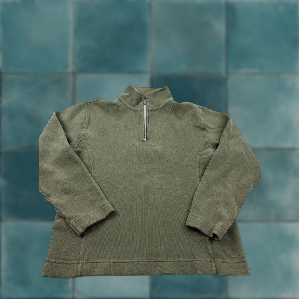 Tommy Bahama Tommy Bahama Sweatshirt Mens Medium Green 1/4 Zip Fleece Pullover Mock Neck Shirt Mens Green 1/4 Zip Fleece Pullover Mock Neck Size US M / EU 48-50 / 2 - 1 Thumbnail