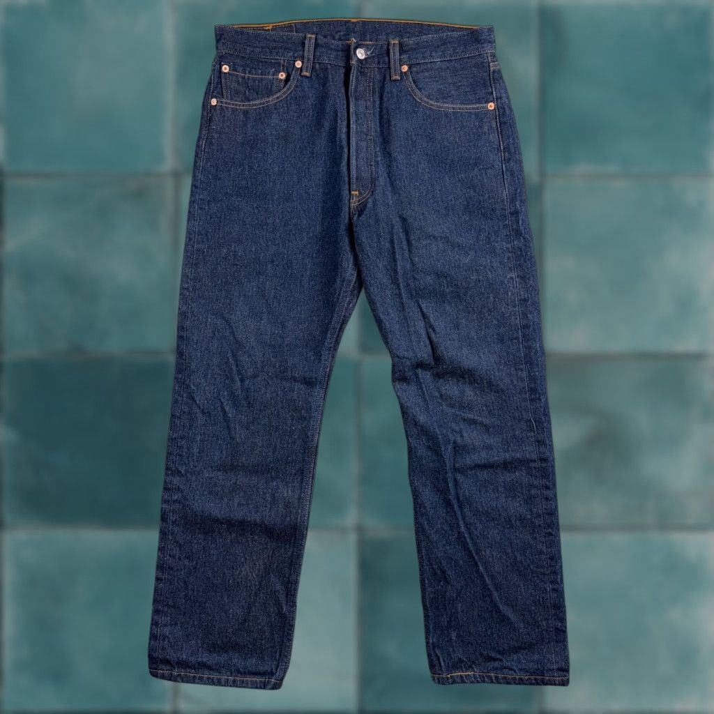Levi's VINTAGE Levi's 501 Jeans Straight Neat Dark Wash 33x30 Men Regular Blue 90s USA Mens Size US 33 - 1 Thumbnail
