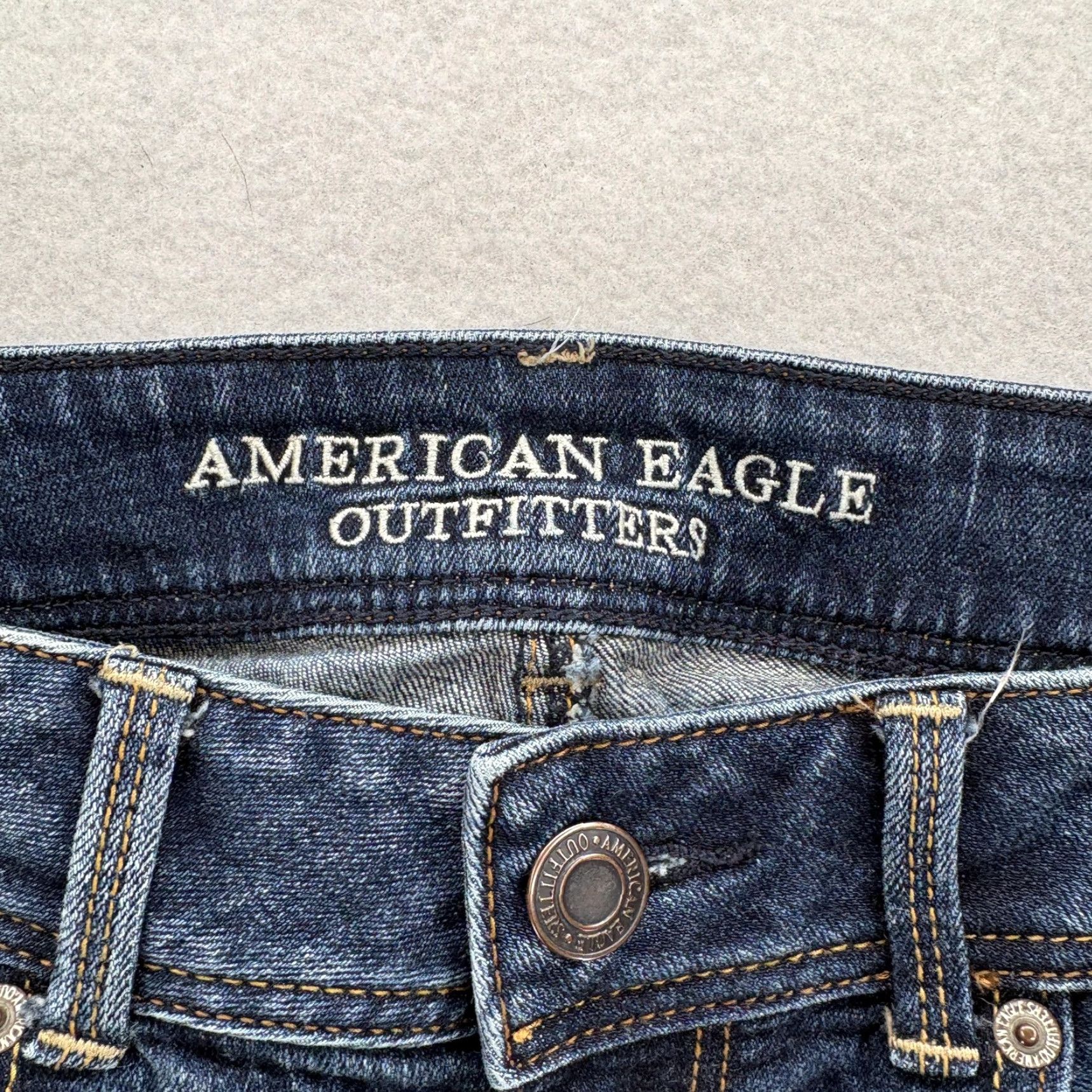American Eagle Outfitters American Eagle Outfitters Jeans Bootcut Womens 8 Blue Dark Wash Low Rise Stretch 5-Pocket Denim Zipper Button Size 30" / US 8 / IT 44 - 3 Thumbnail
