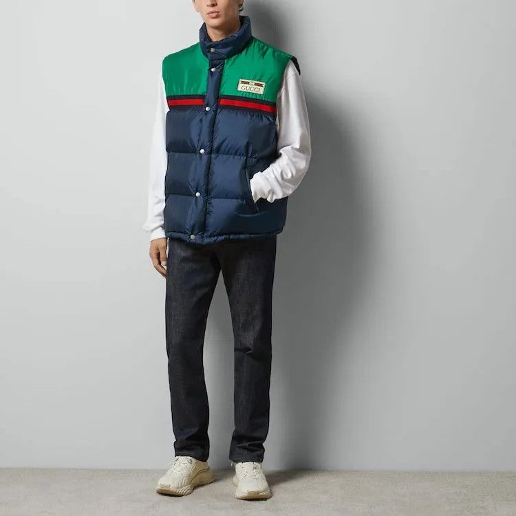 Gucci o1s1wg110225 Nylon Satin Padded Vest in Multicolor Size US L / EU 52-54 / 3 - 2 Thumbnail