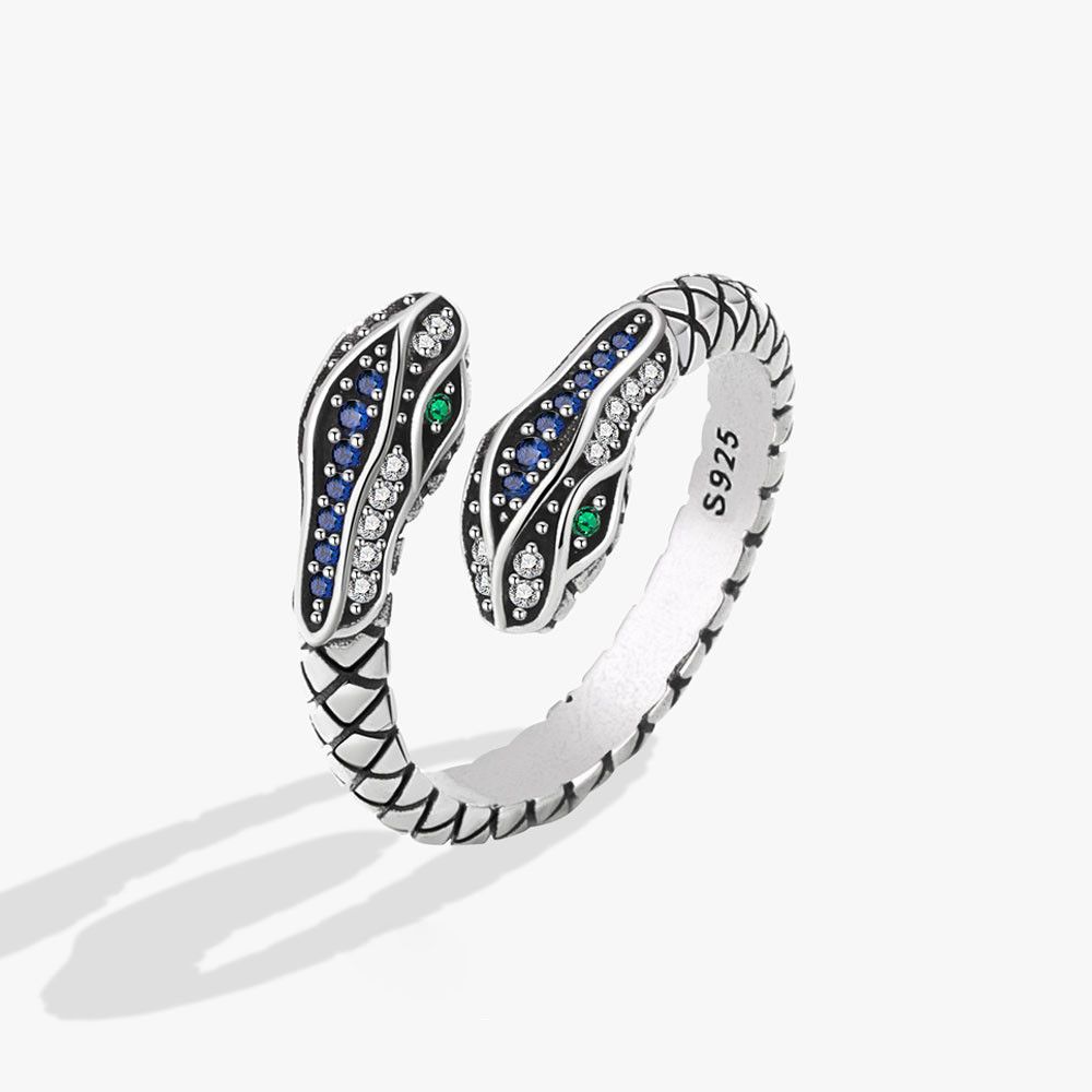 Jewelry × Vintage Snake Shape Green Eye Ring Size ONE SIZE - 1 Thumbnail