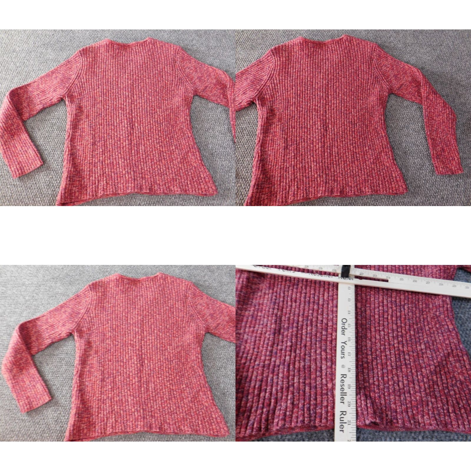 Vintage St.John's Bay Womens Pullover Sweater V-Neck XL Pink Knit Cotton Solid Stretch Size XL / US 12-14 / IT 48-50 - 8 Thumbnail
