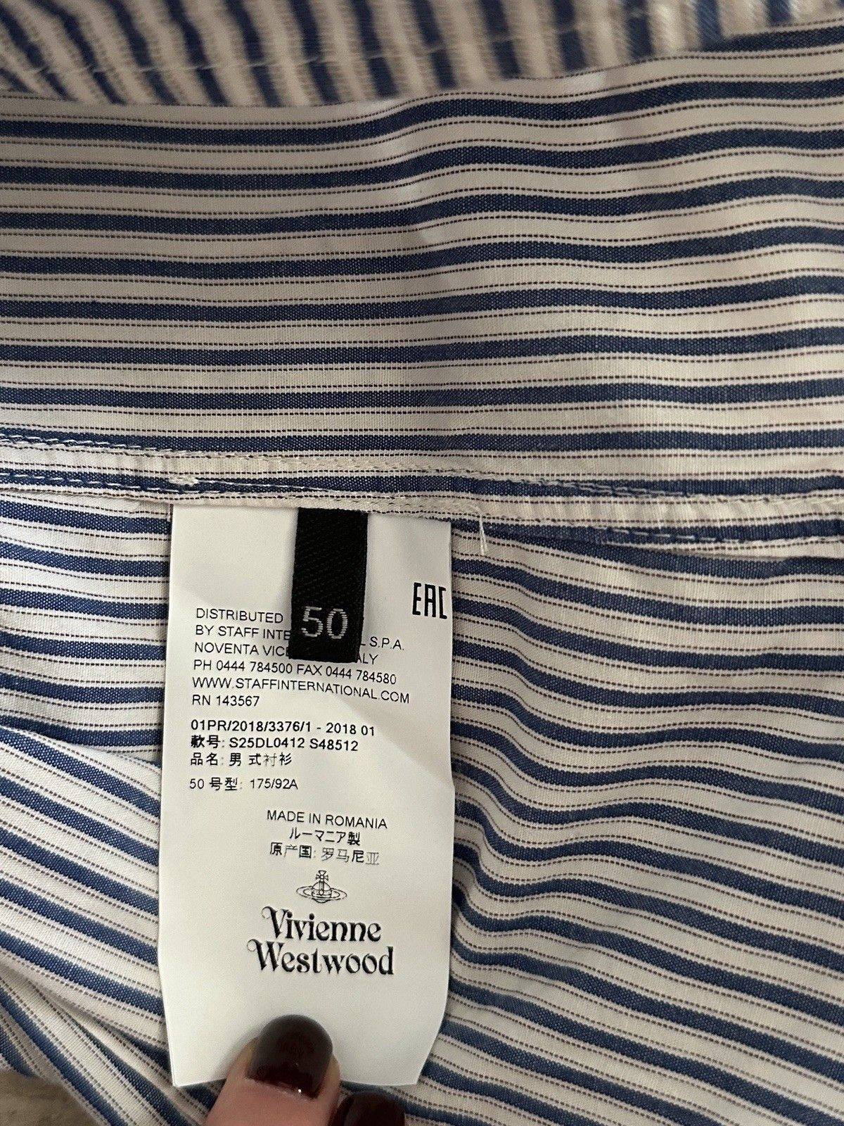 Vivienne Westwood Vivienne Westwood Mens Striped Shirt size EU-50/US-40 Size US M / EU 48-50 / 2 - 8 Thumbnail