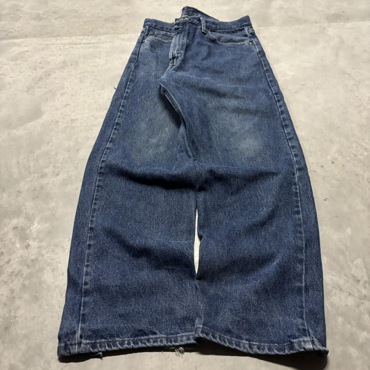 Japanese Brand × Vintage Crazy Vintage Y2K/2000s Grunge Dark Wash Distressed Denim Jeans! Size US 36 / EU 52 - 3 Thumbnail