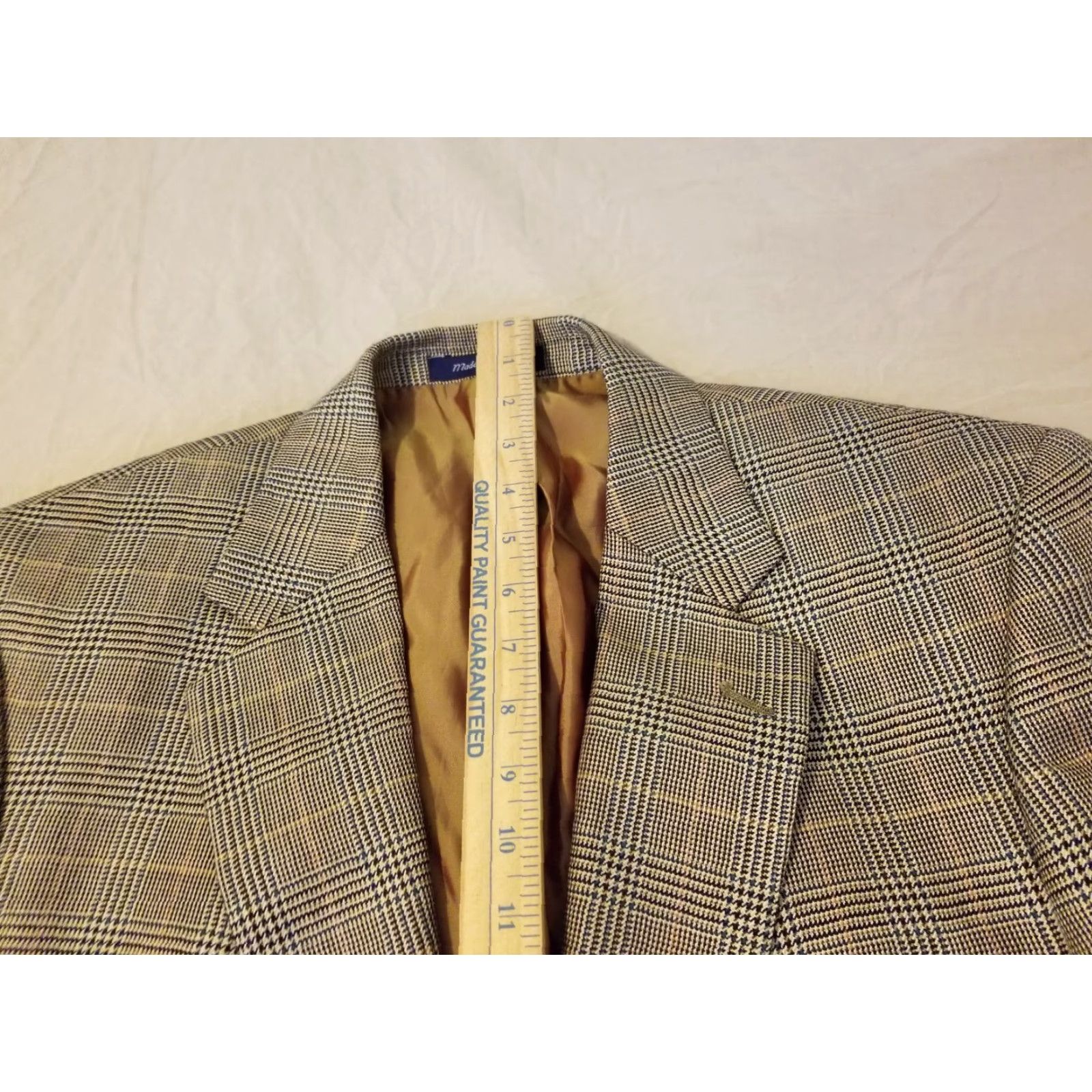 Vintage Alan Flusser Mens Blazer 44L Silk Wool Jacket Khaki Size 44R - 5 Thumbnail