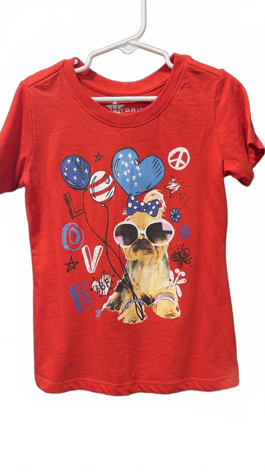 Other Hybrid Apparel Kids' Red Graphic Tee with Dog Design Size L / US 10 / IT 46 - 1 Thumbnail