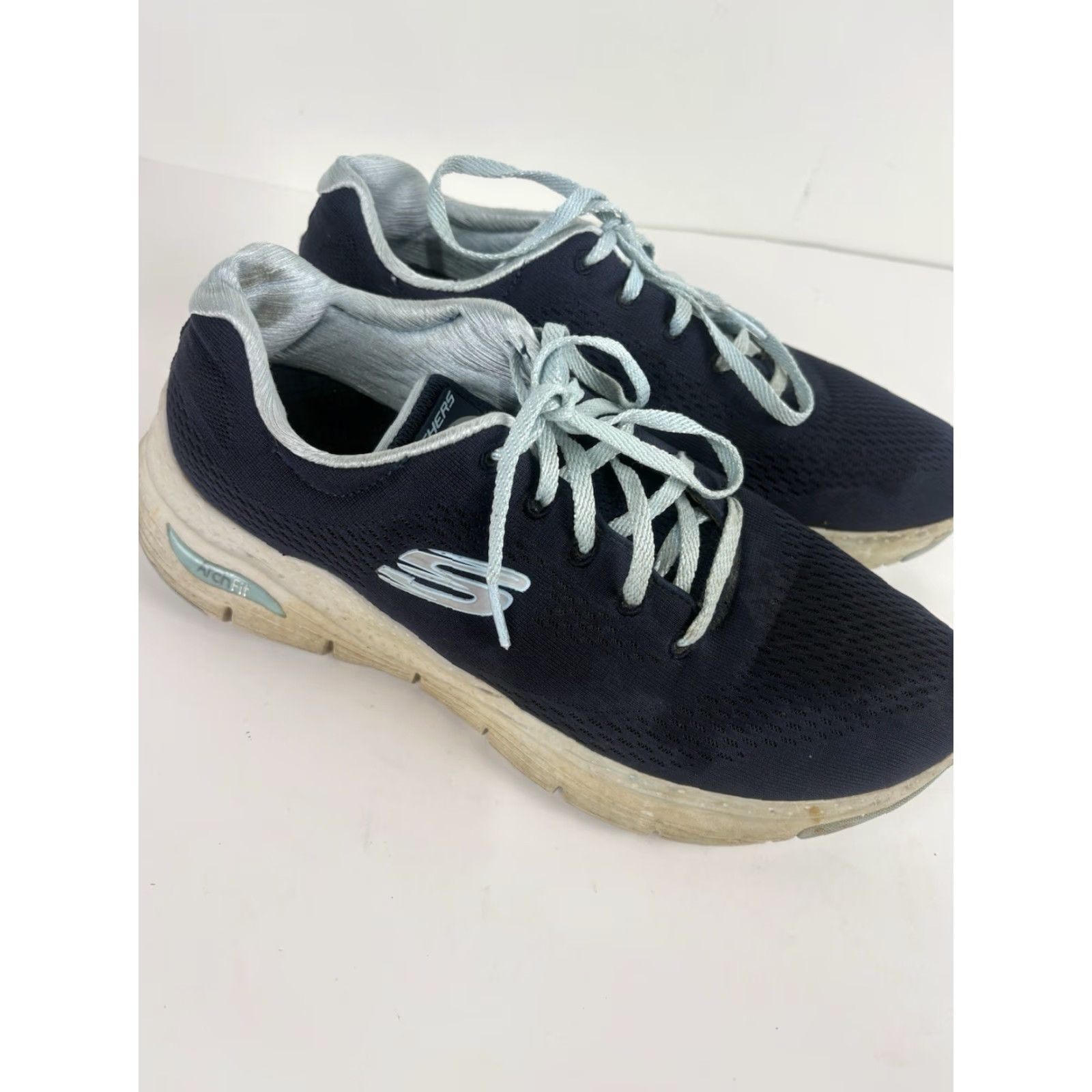 SKECHERS Skechers Arch Fit Navy Lace Up Sneakers Men’s 10 Casual Footwear Blue Arch Support Lightweight Comfort Size US 10 / EU 43 - 3 Thumbnail