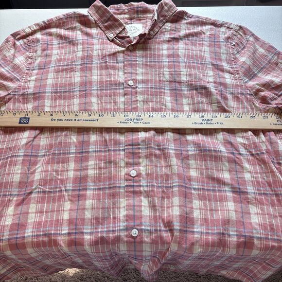 St. Johns Bay St John' Bay Men Pink Plaid Button Up Short Sleeve Shirt XL Size US XL / EU 56 / 4 - 7 Thumbnail