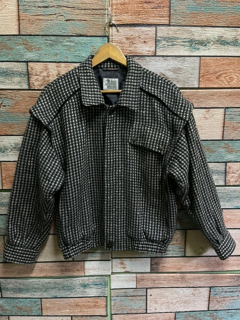 Vintage VINTAGE The Scotch House Houndstooth Wool Bomber Jacket Size US M / EU 48-50 / 2 - 1 Thumbnail