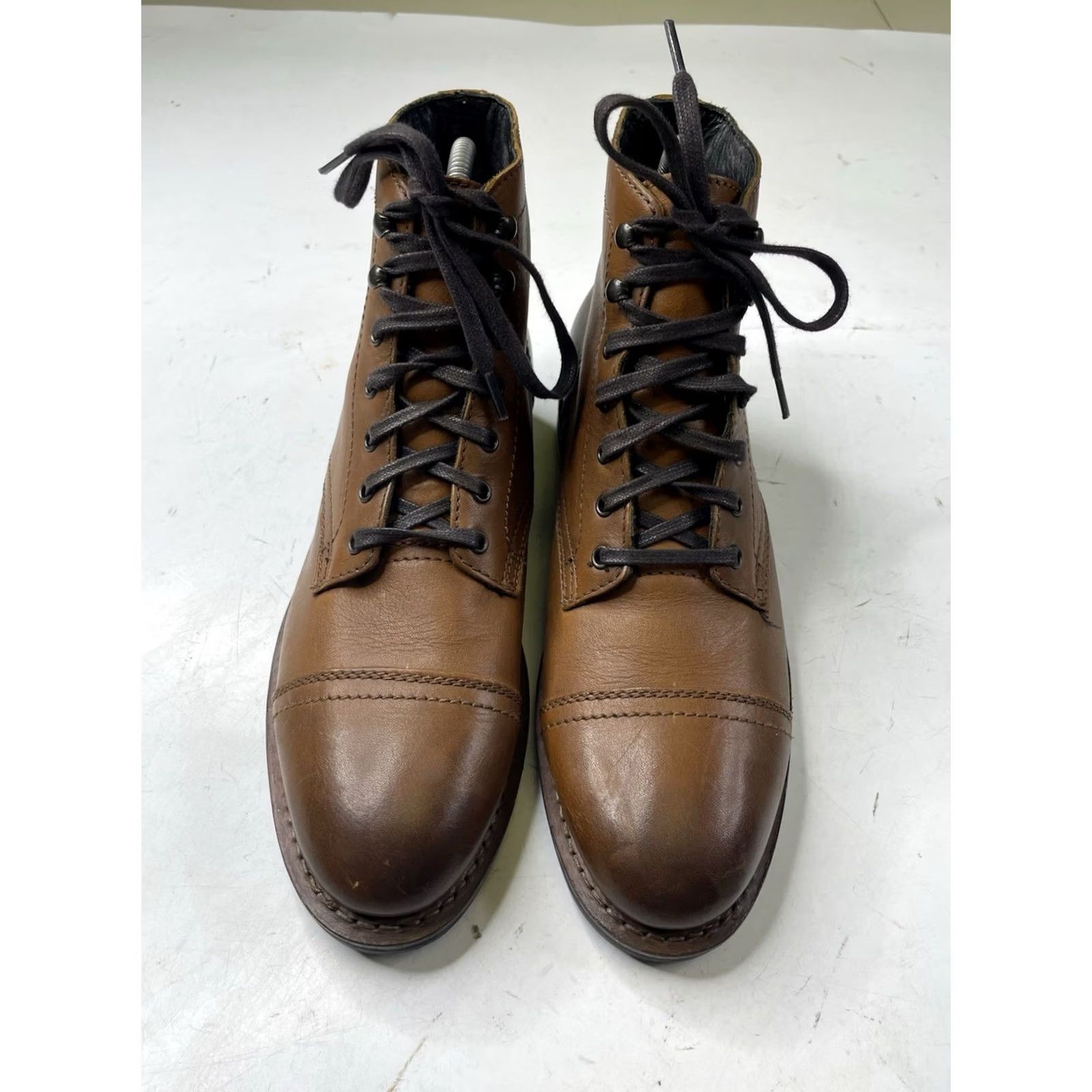 Thursday Boot Company VINTAGE Thursday Boot Company Captain Brown Cap Toe Leather Boots Mens Size 12.5 US Brown Leather Cap Toe Combat Boots Mens Size ONE SIZE - 2 Thumbnail