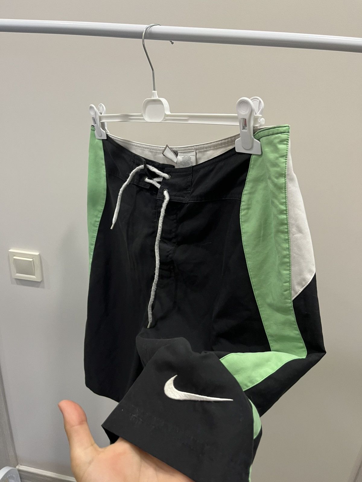 Nike 90s Nike Swim Shorts Green/Purple Size US 34 / EU 50 - 2 Thumbnail