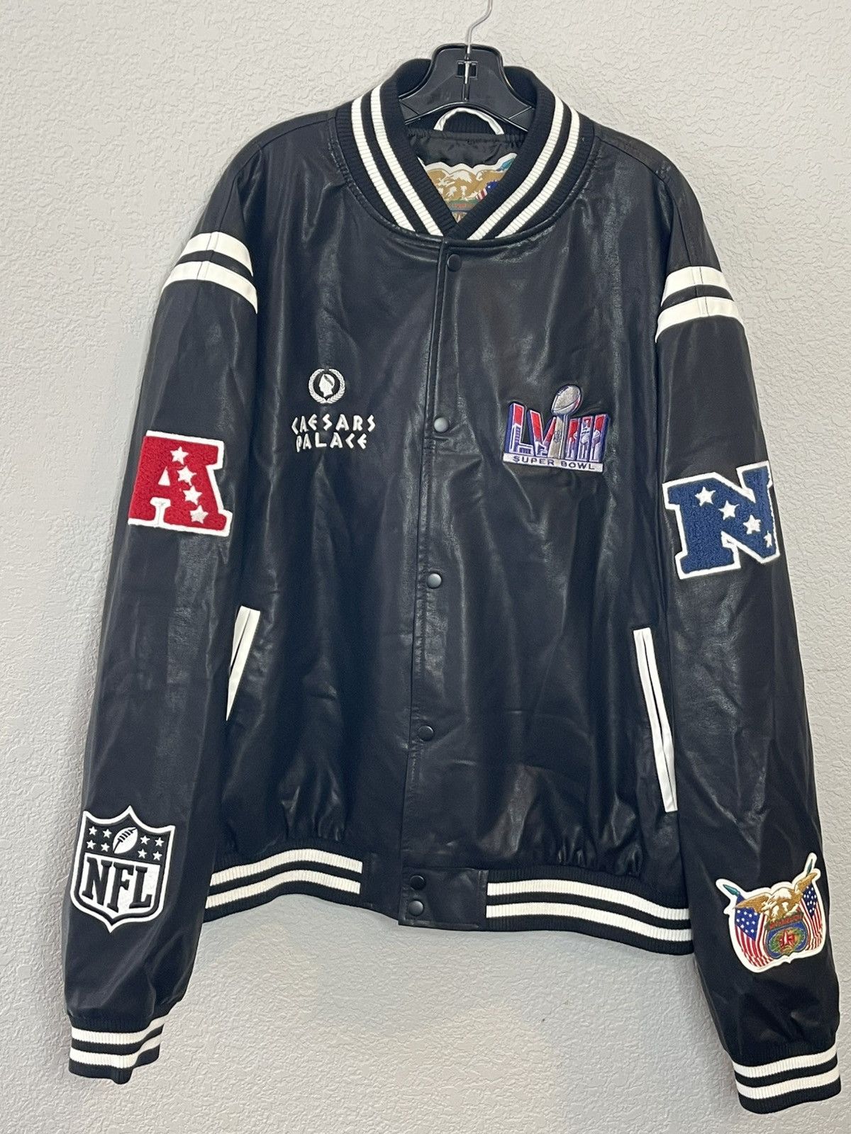 The Unbranded Brand Super Bowl LVIII NFL Embroidered Unbranded Faux Jacket VGC Size US XXL / EU 58 / 5 - 1 Thumbnail