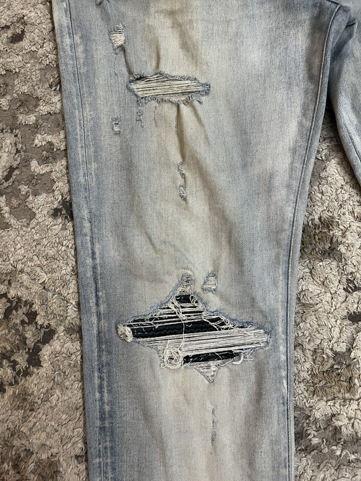 Amiri Amiri MX1 Blue Denim Jeans Black Bandana Patch-Size 38 Size US 38 / EU 54 - 2 Thumbnail