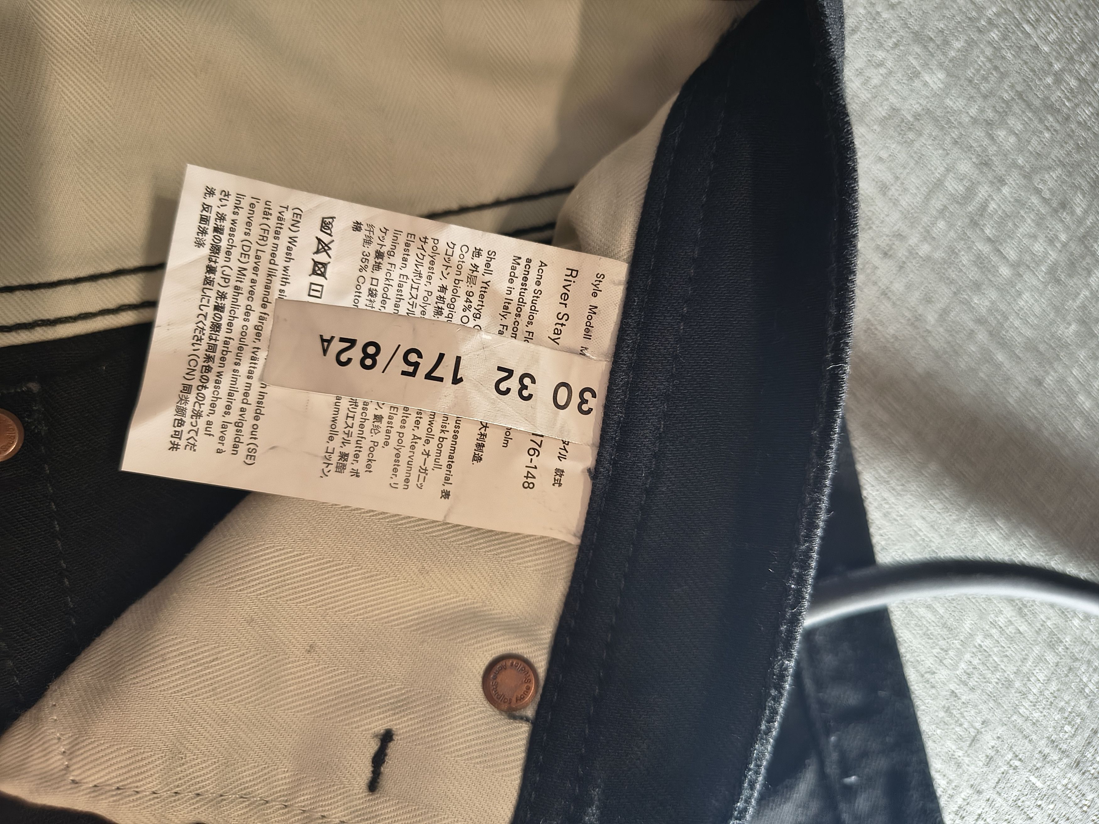 Acne Studios Acne Studios Blå Konst River Stay Black Denim 30 Size US 30 / EU 46 - 9 Thumbnail