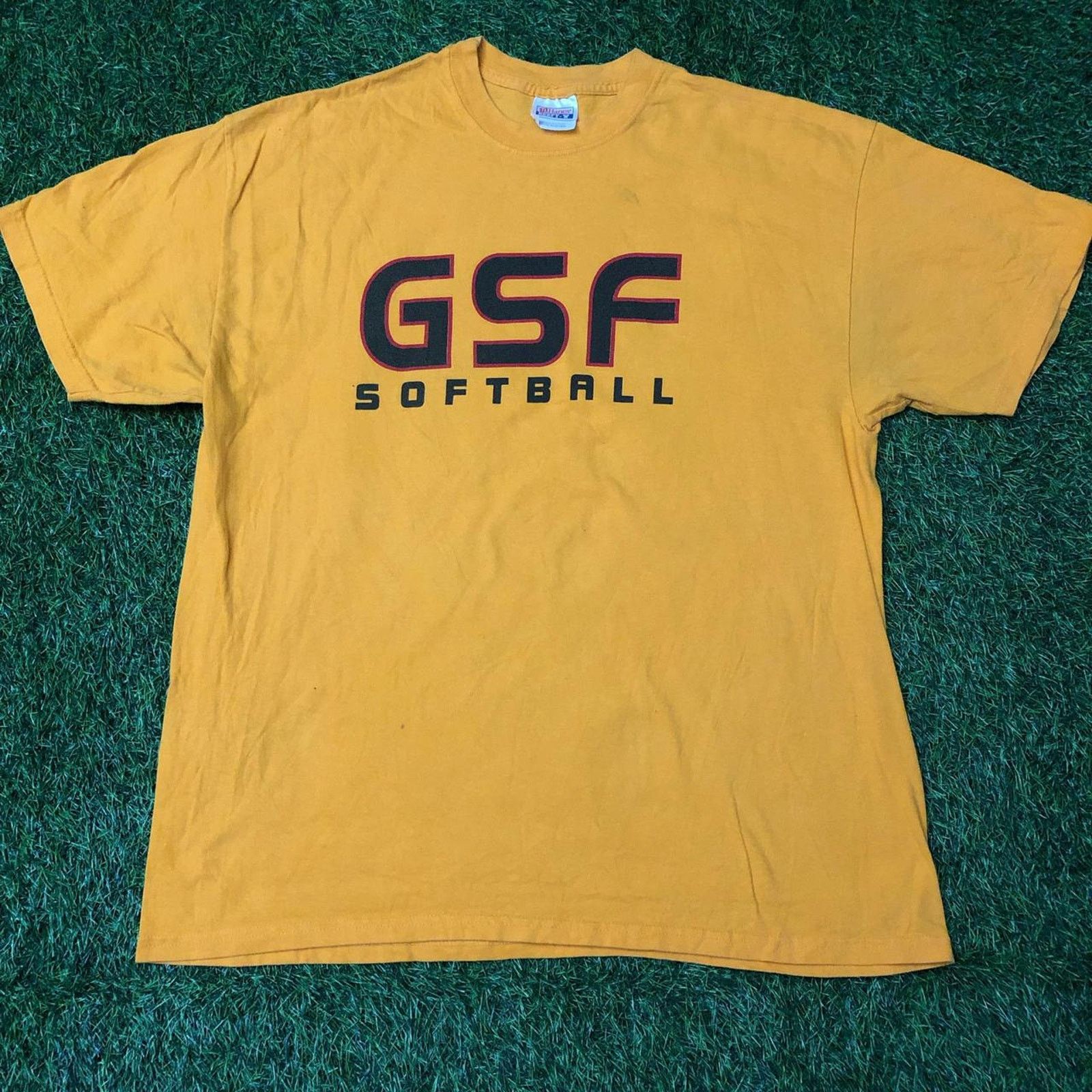 Hanes Men’s Yellow GSF Softball Graphic Number Tee Size US XL / EU 56 / 4 - 1 Thumbnail