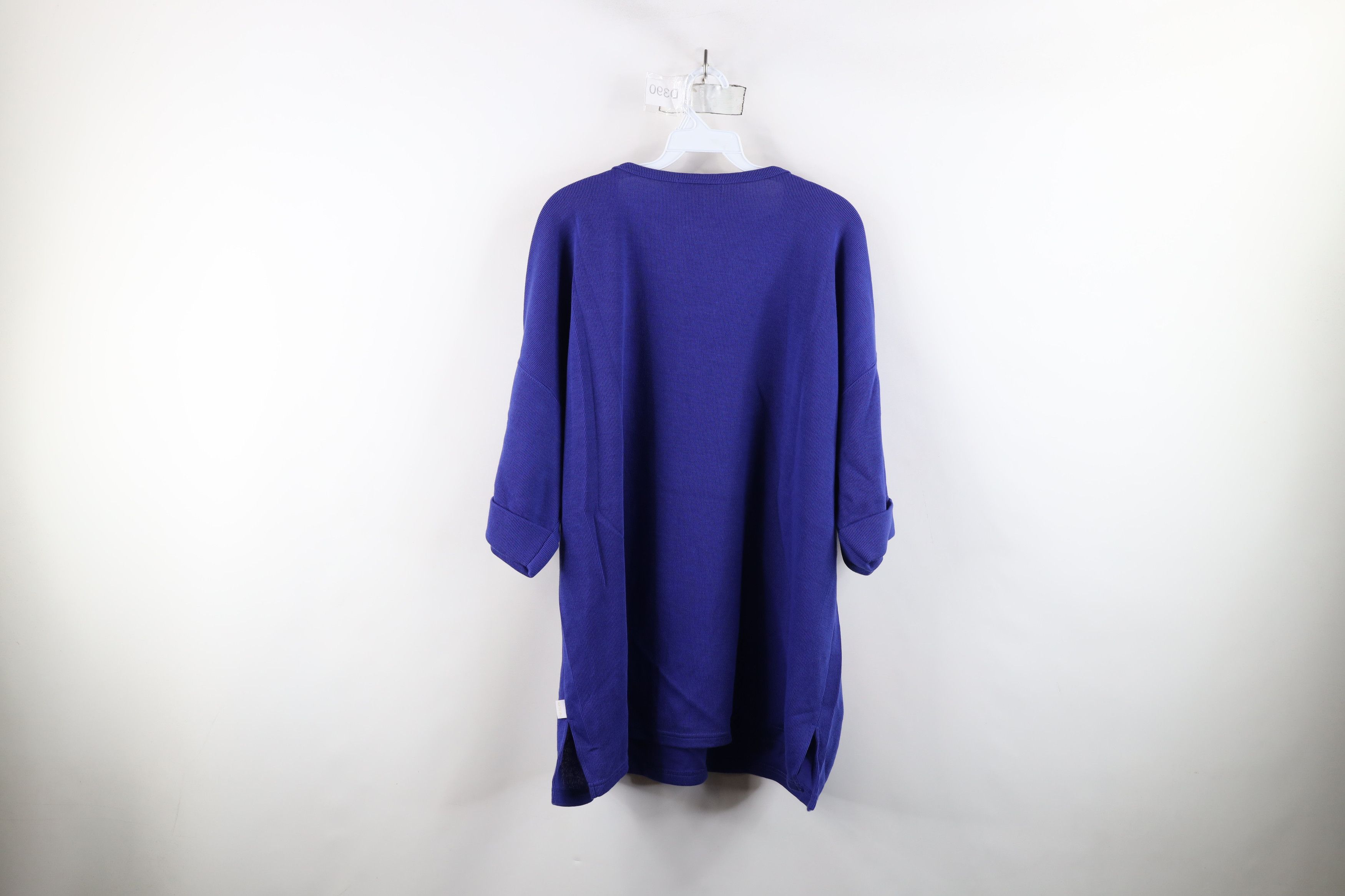 Express × Vintage Deadstock Vintage 90s Express Ribbed Knit T-Shirt Blue Size L / US 10 / IT 46 - 8 Thumbnail