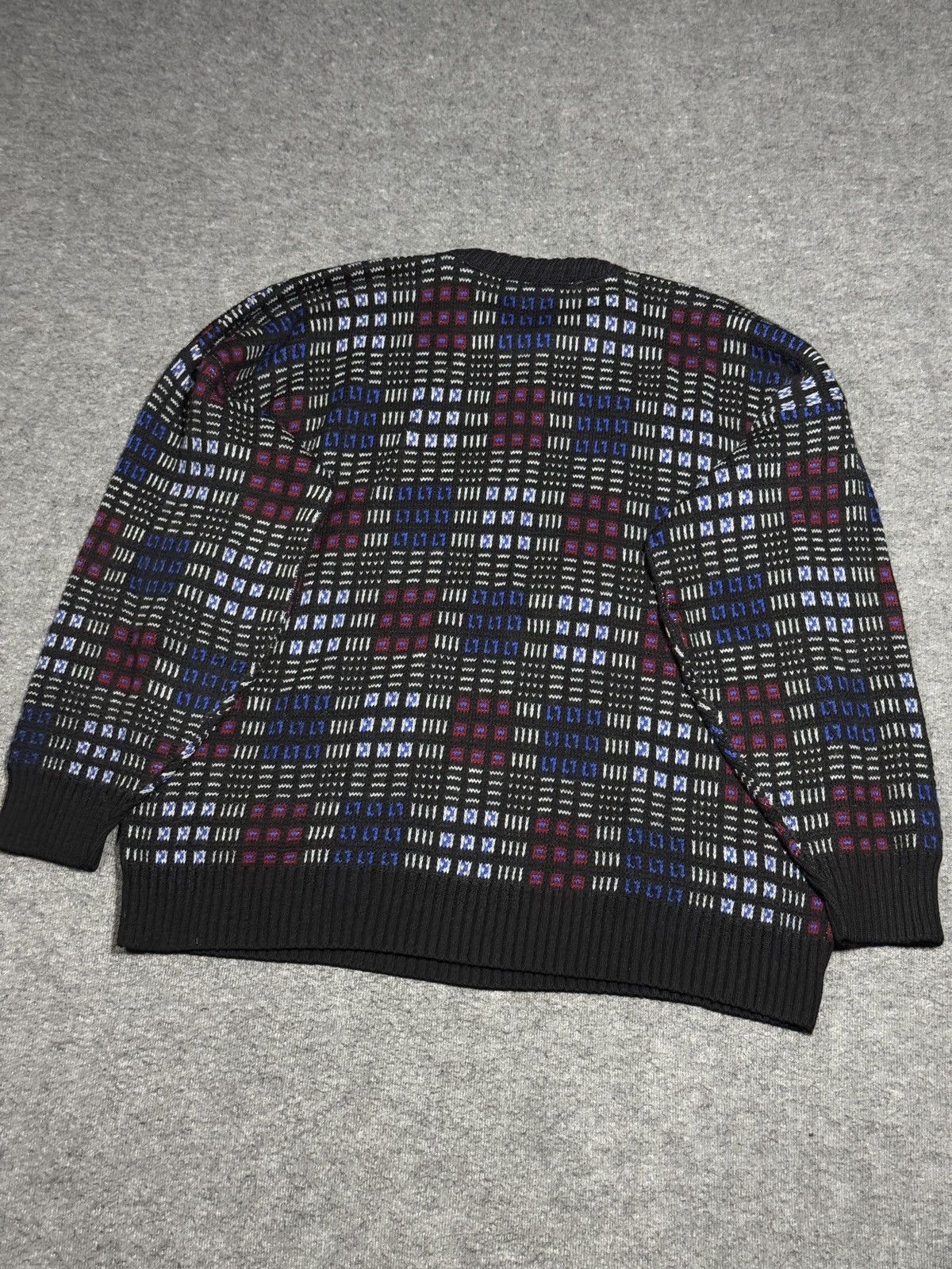 Vintage SERGIO VALENTE Men's 2X Sweater Abstract Coogi-style Biggy Size US XXL / EU 58 / 5 - 10 Thumbnail