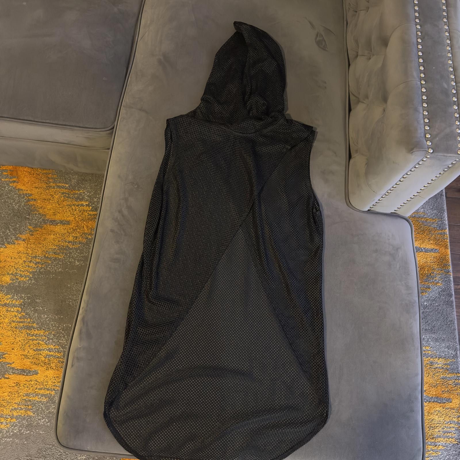 Designer Stylish Black Hooded Poncho - Lightweight and Breathable Size US L / EU 52-54 / 3 - 1 Thumbnail