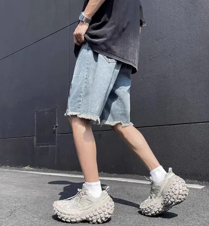 Japanese Brand Retro wide leg straight leg denim shorts Size US 32 / EU 48 - 4 Thumbnail