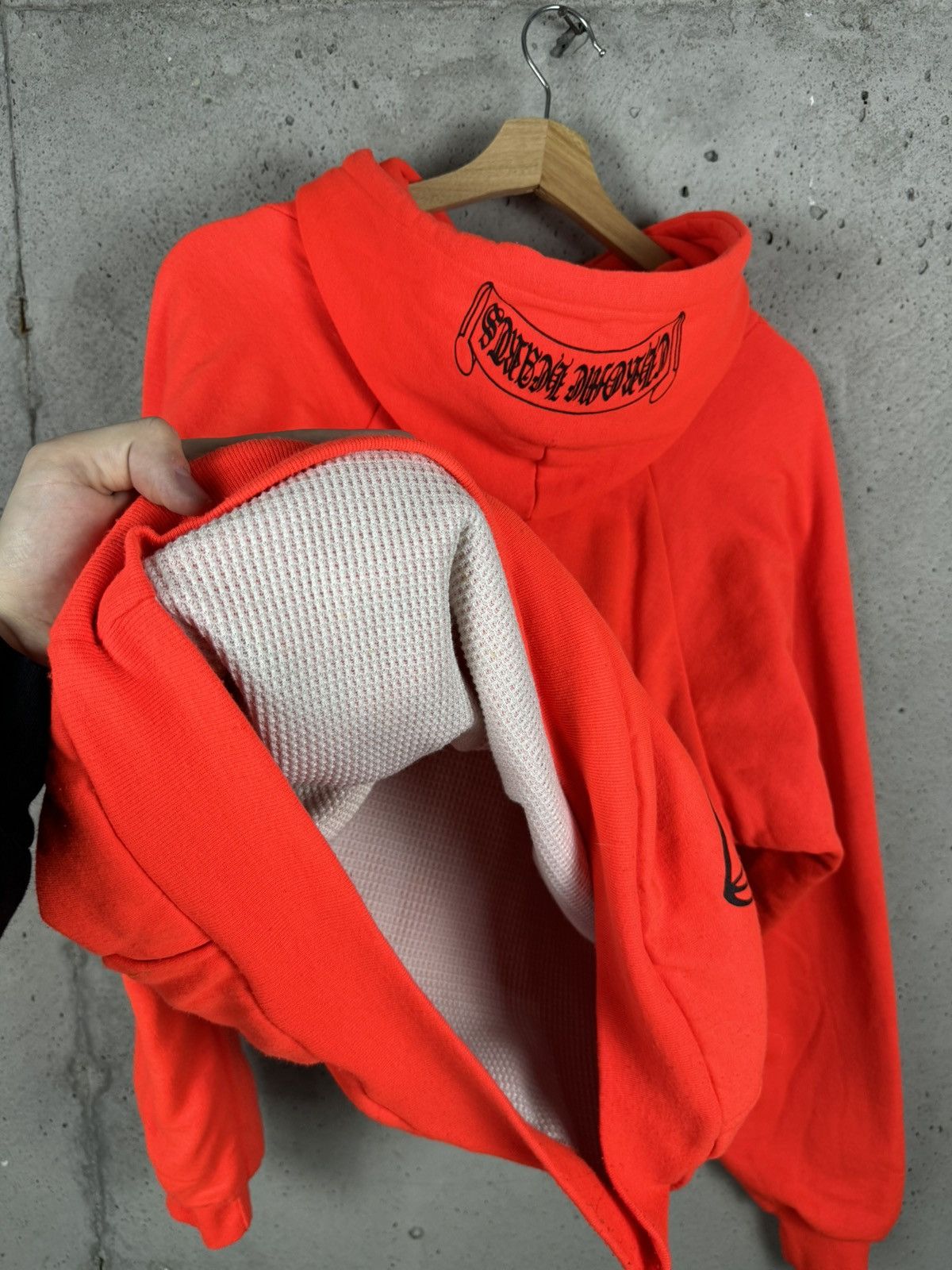 Chrome Hearts Rare Vintage 90s Chrome Hearts Thermal Orange Hoodie