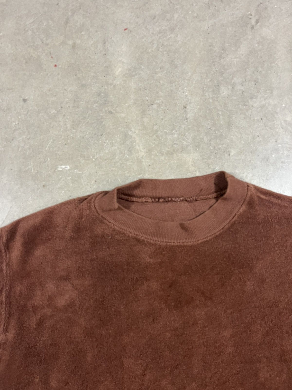 Vintage Vintage 60s Brown Velour Sweatshirt Size S / US 4 / IT 40 - 3 Thumbnail