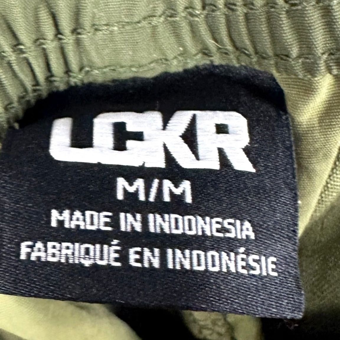 Vintage LCKR Cargo Pants Mens Medium Olive Green Nylon Pocket Drawstring Relaxed Fit EUC Size US 31 - 4 Thumbnail