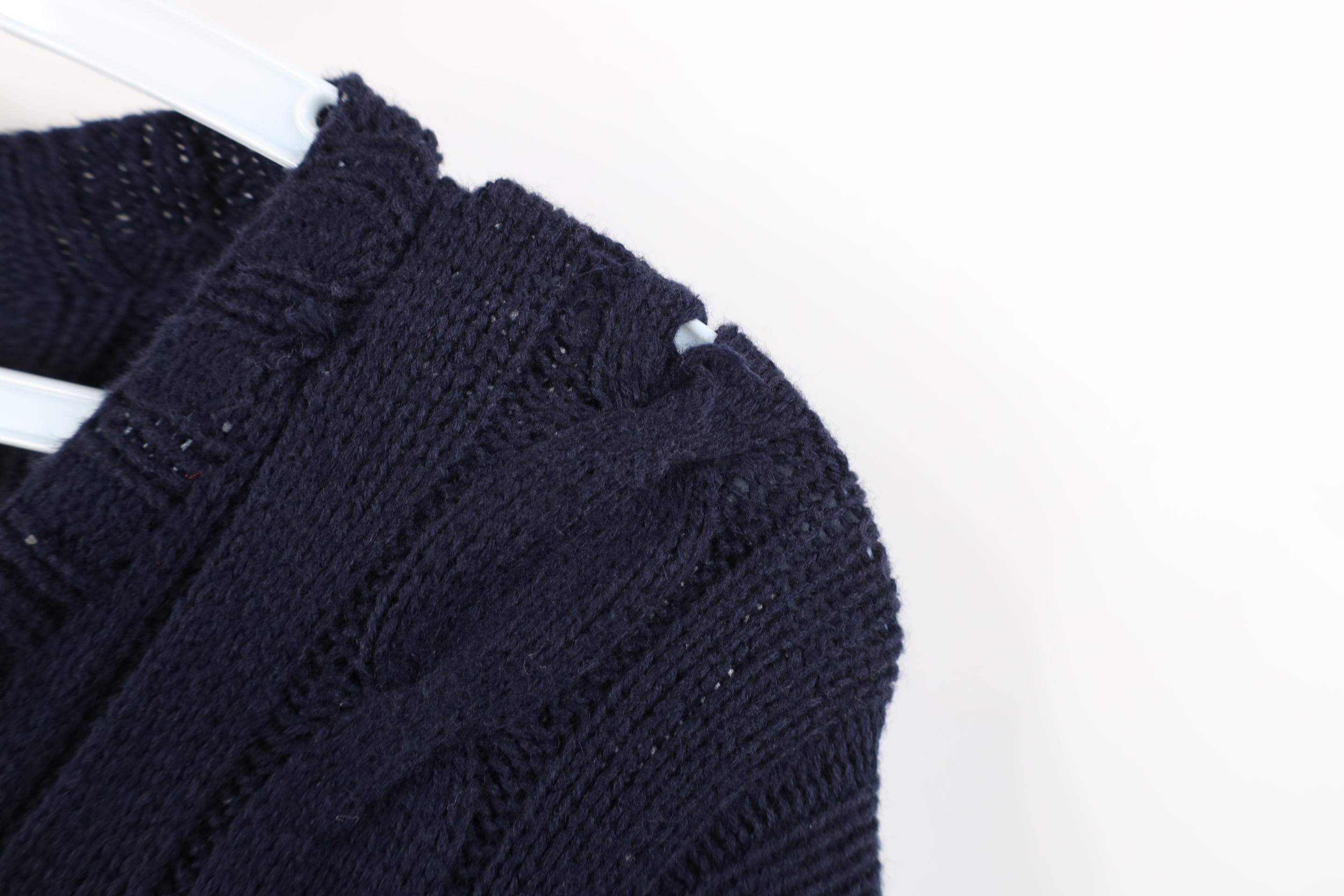 Polo Ralph Lauren Vintage 90s Ralph Lauren Chunky Cable Knit Sweater Blue Size XL / US 12-14 / IT 48-50 - 7 Thumbnail
