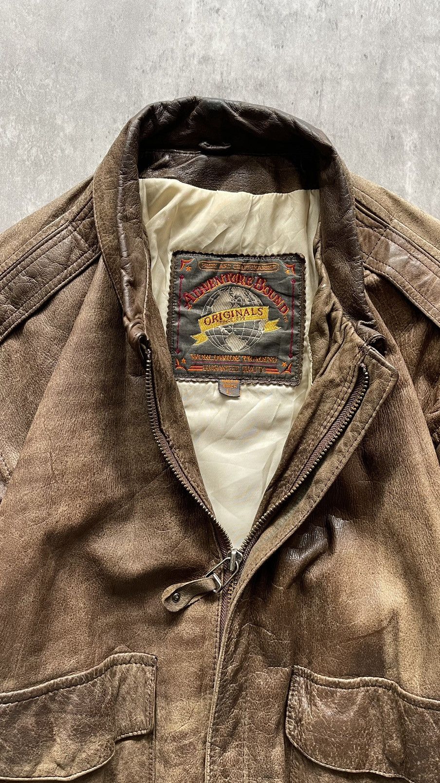 Avirex × Japanese Brand × Vintage VINTAGE FADED BROWN FLIGHT LEATHER JACKET Size US L / EU 52-54 / 3 - 5 Thumbnail