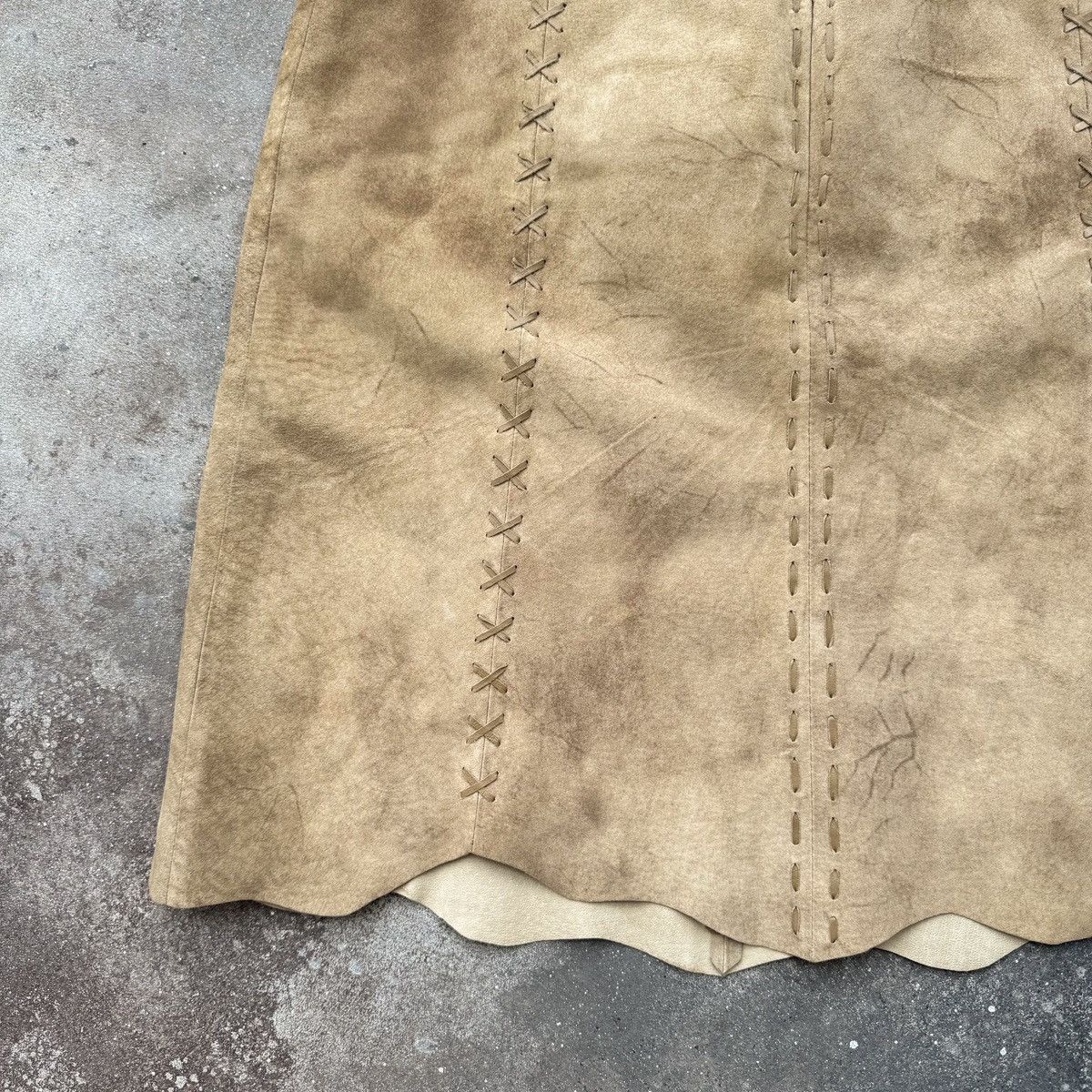 Morgan De Toi Moran de Toi Vintage Suede Leather Skirt (Bella Hadid owned) Size 26" / US 2 / IT 38 - 13 Thumbnail