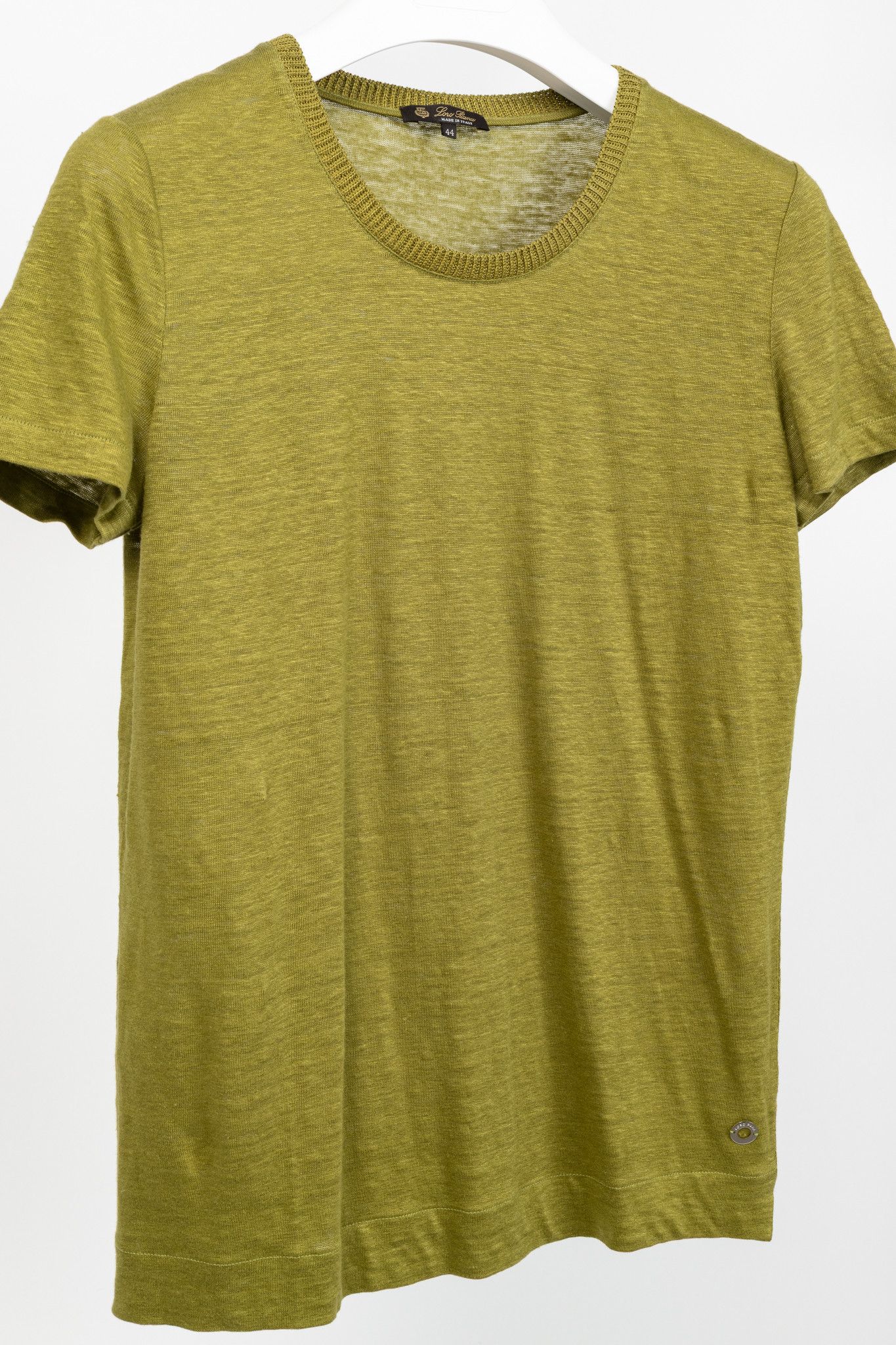 Loro Piana Loro Piana Green Linen Short-Sleeve T-Shirt Size M / US 6-8 / IT 42-44 - 3 Thumbnail