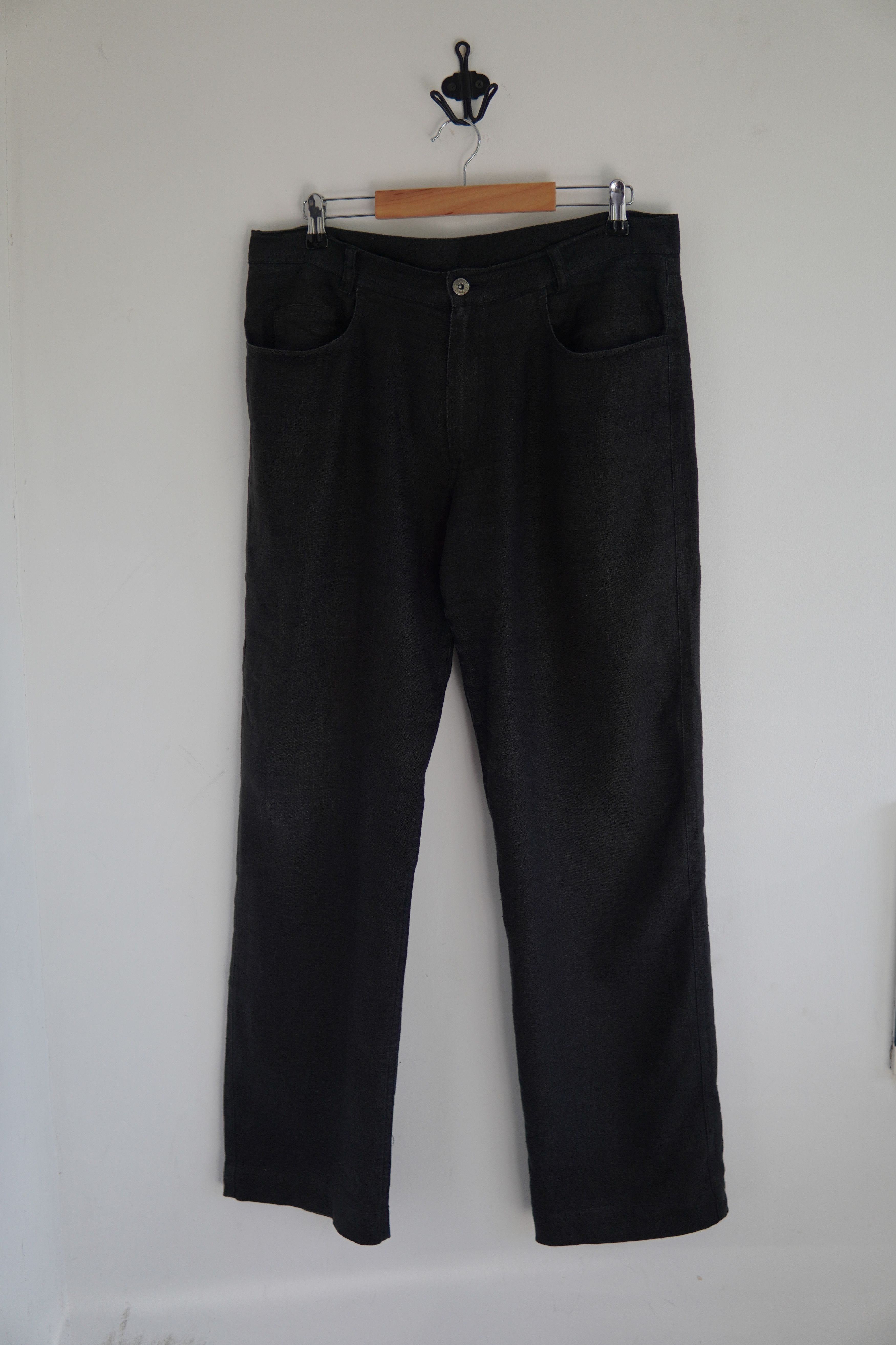 Japanese Brand Vintage Conwell Linen Avant-Garde Black Pants Size US 32 / EU 48 - 2 Thumbnail