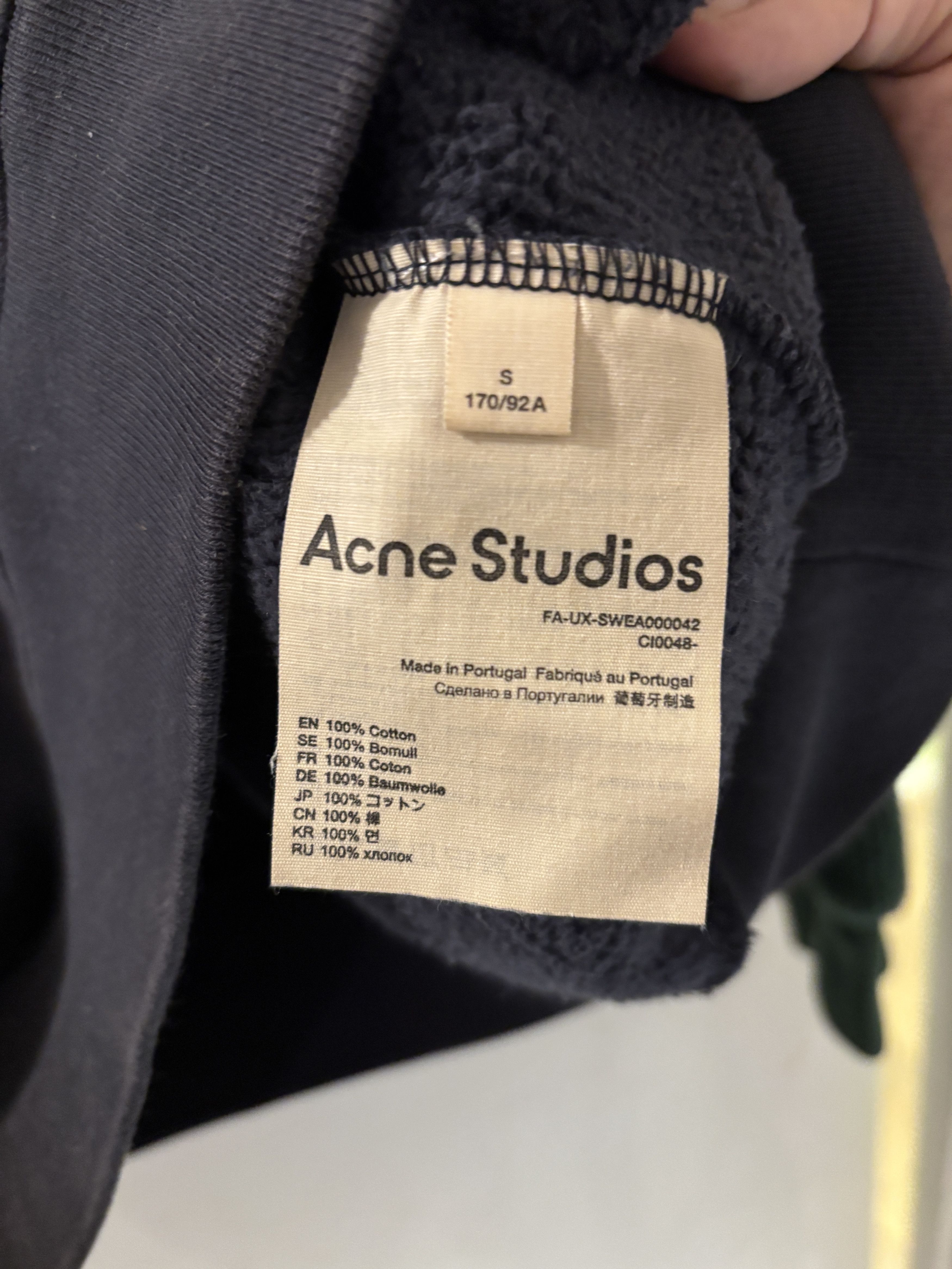 Acne Studios Fillmore Face Fleece Crewneck Sweatshirt (FW2020) Size US S / EU 44-46 / 1 - 6 Thumbnail