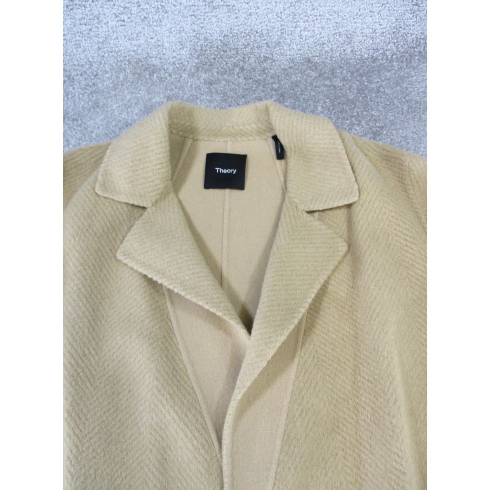 Vintage VINTAGE Thoery Over Coat Womens S Brown Wool Open Front Jacket Coat Size S / US 4 / IT 40 - 2 Thumbnail