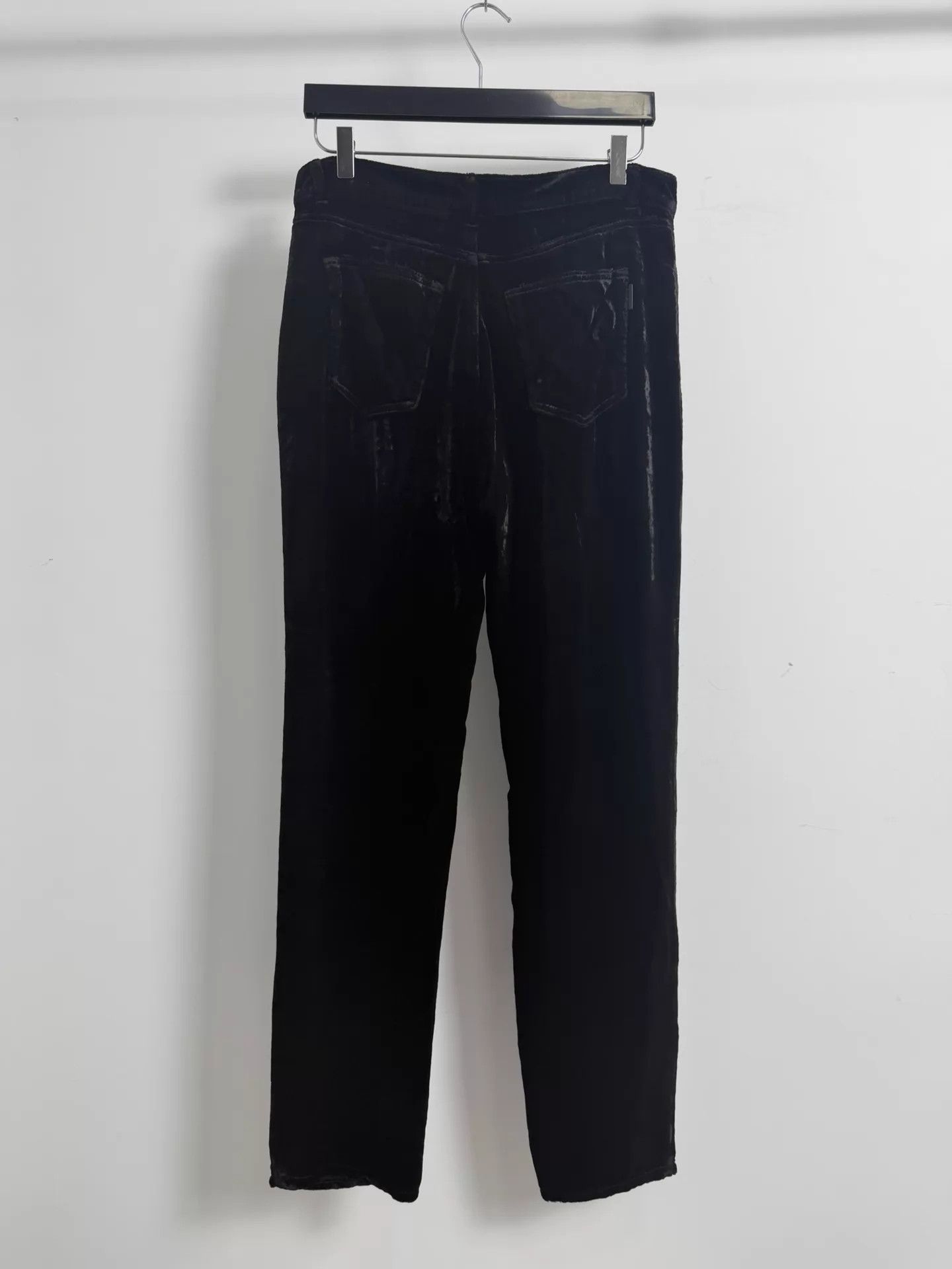 Saint Laurent Paris SLP20SS Saint Laurent Black Velvet Straight Jeans 30 Size US 30 / EU 46 - 2 Thumbnail