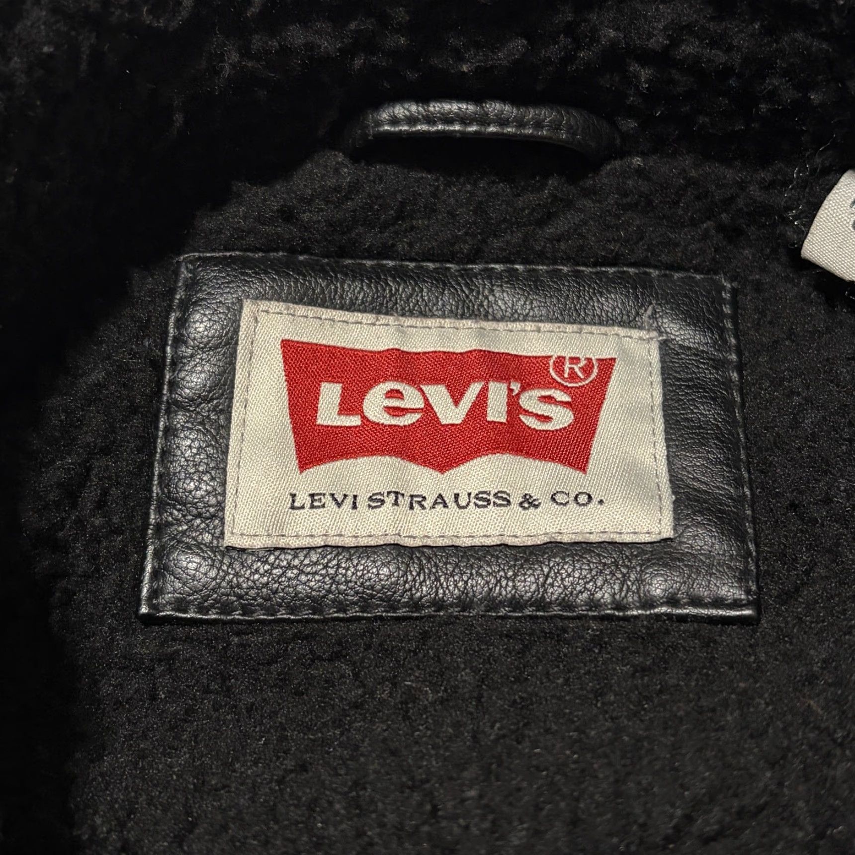 Levi's Levi's Trucker Jacket Mens Large Black Faux Leather Sherpa Lined Motorcycle Size US L / EU 52-54 / 3 - 3 Thumbnail