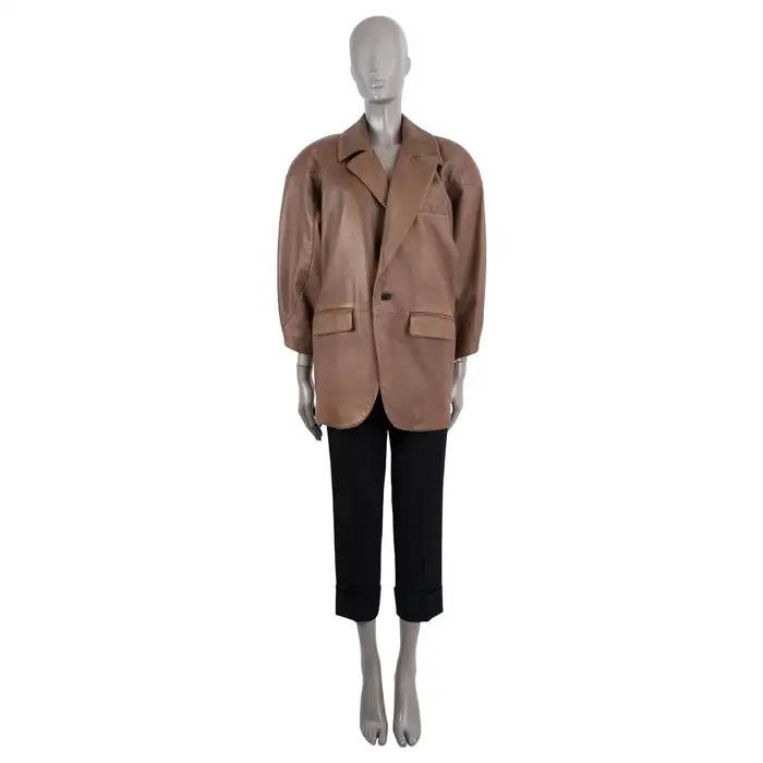 Saint Laurent Paris o1tp1o1224 Runway Oversized Leather Jacket in Dark Brown Size M / US 6-8 / IT 42-44 - 2 Thumbnail