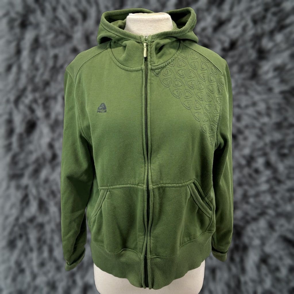 Nike Nike ACG Women Jacket Hoodie Cotton XL Full Zip Logo Green Embroidered Size XL / US 12-14 / IT 48-50 - 1 Thumbnail