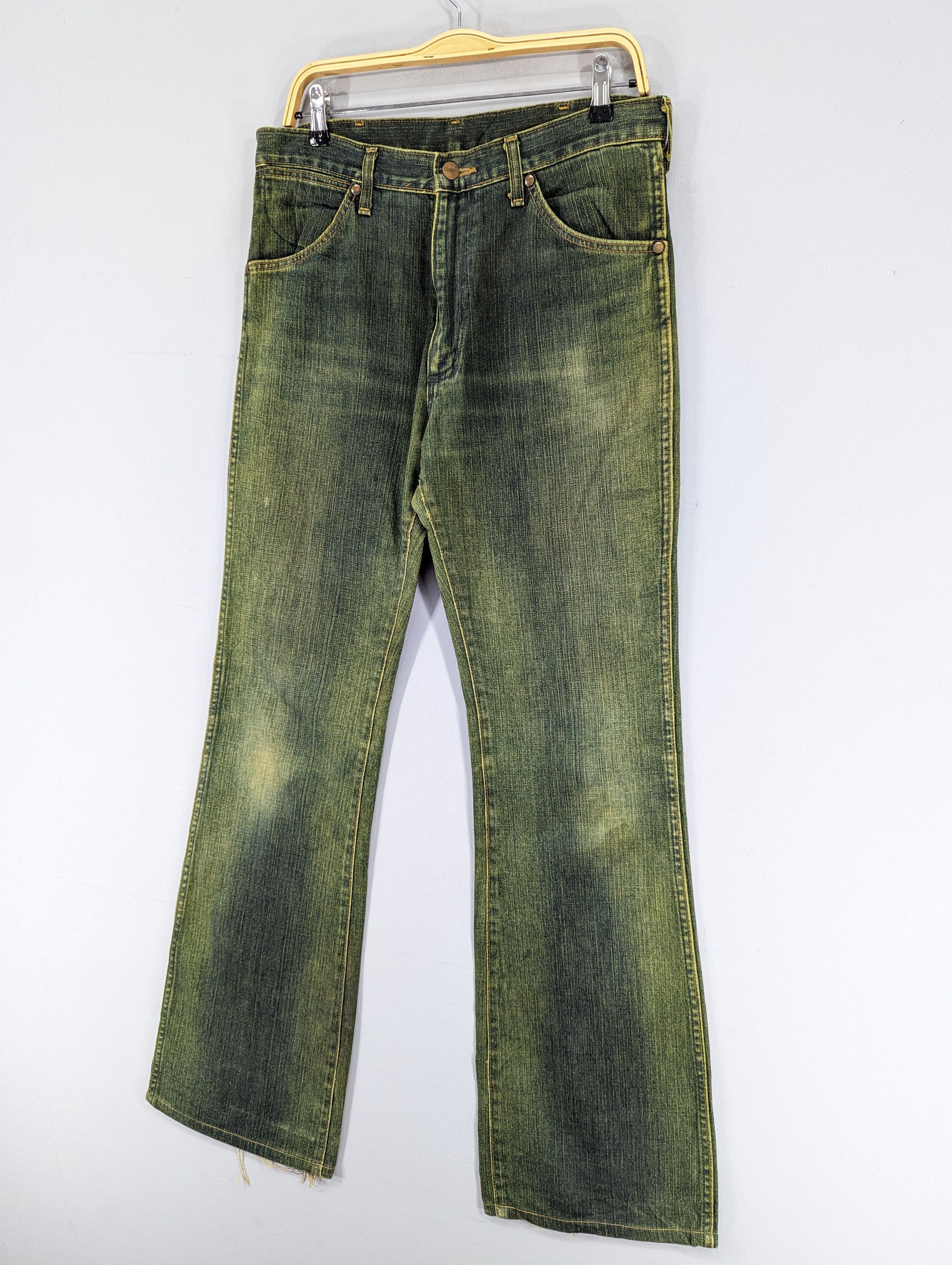 Wrangler 💥RARE💥Vintage Wrangler BlueBell Flared Bootcut Green Jeans Size US 33 - 2 Thumbnail
