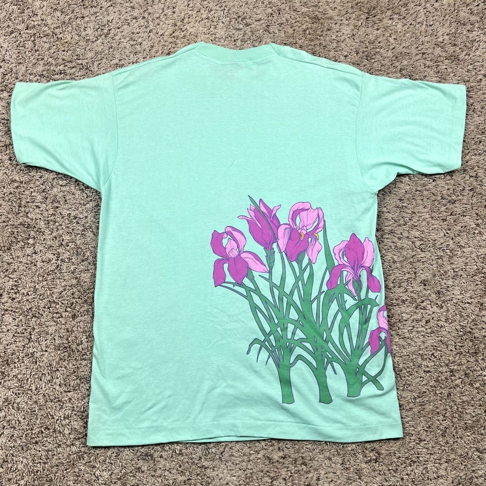 Vintage VINTAGE AmeriFlora’92 Iris Flower Graphic Shirt XL Teal Unisex Adults 90s Floral Screen Stars Best T-Shirt Size US XL / EU 56 / 4 - 3 Thumbnail