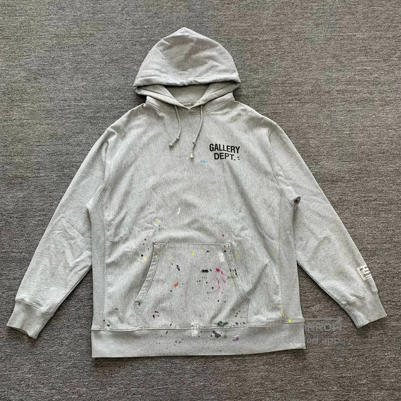 Gallery Dept Gray Splatter Paint Hoodie.