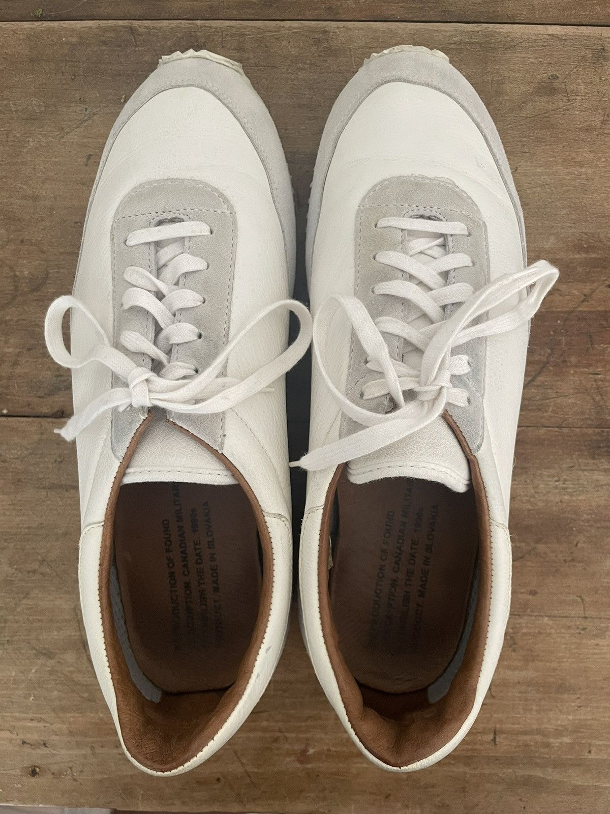 image of Reproduction Of Found Canadian Military Trainer Size 9 Shoes in White, Men's