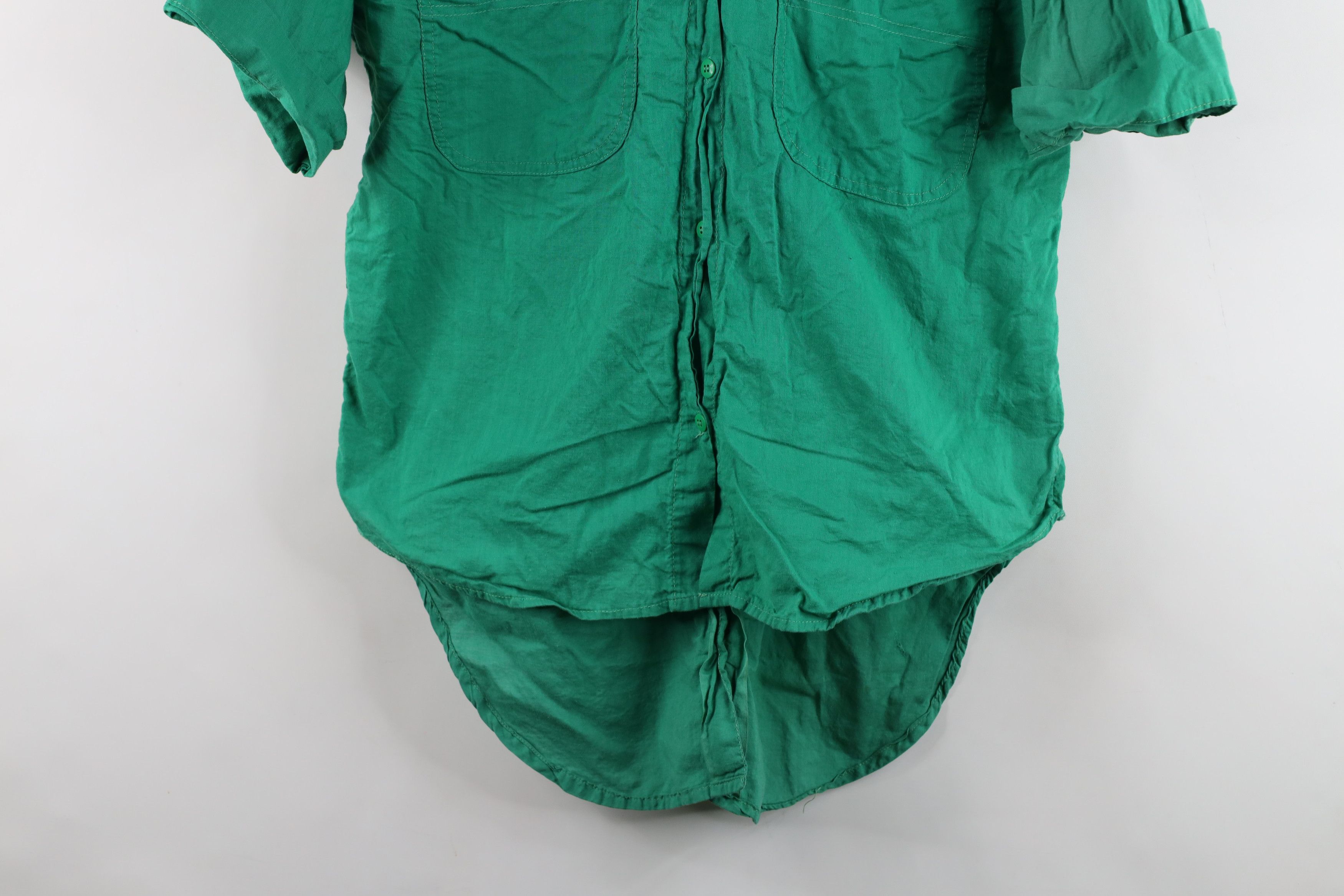 Vintage Vintage 90s Streetwear Baggy Front Back Button Shirt Green Size L / US 10 / IT 46 - 3 Thumbnail