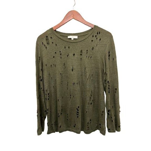 Iro IRO Top Distressed Gray Size Medium Linen Crew Neck Torn Gru Size M / US 6-8 / IT 42-44 - 1 Thumbnail