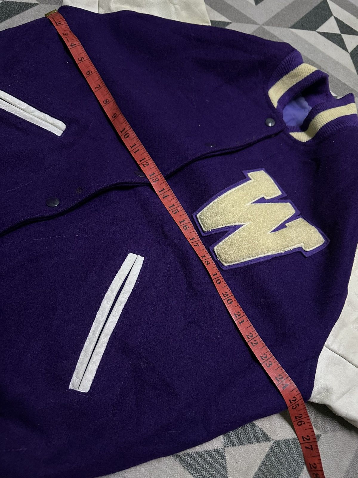 Vintage Vintage 80s washington big logo varsity jacket Size US L / EU 52-54 / 3 - 9 Thumbnail