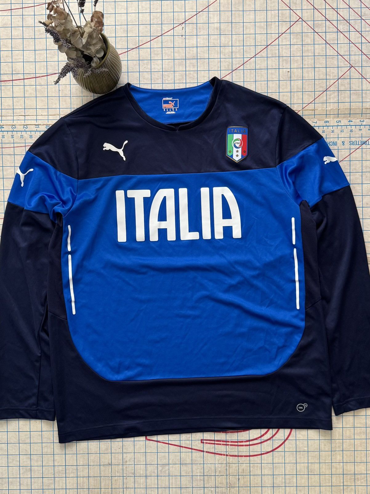 Puma Italia Long Sleeve Soccer Football Training Jersey XL