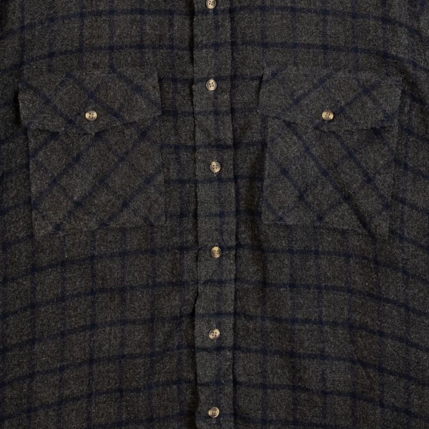 Vintage VINTAGE Checked Shirt Large Men's Grey Plaid Wool Style Size US L / EU 52-54 / 3 - 6 Thumbnail