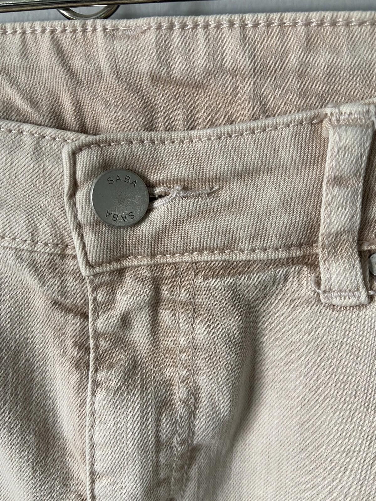 Saba SABA Regular Fit Straight Jeans Mid Rise Cream-Sz 29/11 US 7 Size 29" - 4 Thumbnail