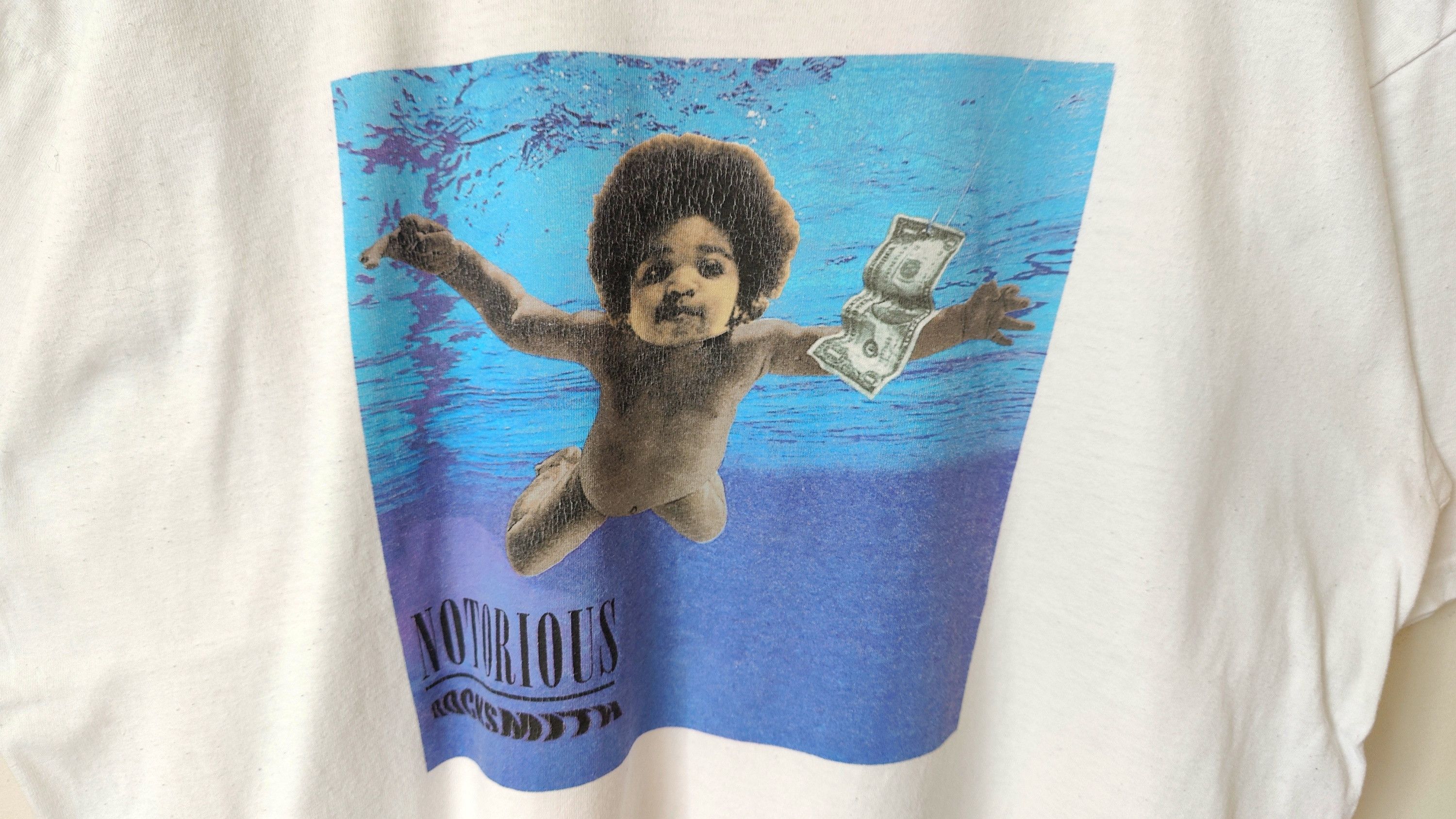 ROCKSMITH × Rap Tees × Vintage Vintage The Notorious BIG Nirvana Nevermind Rocksmith Tshirt Size US XL / EU 56 / 4 - 3 Thumbnail