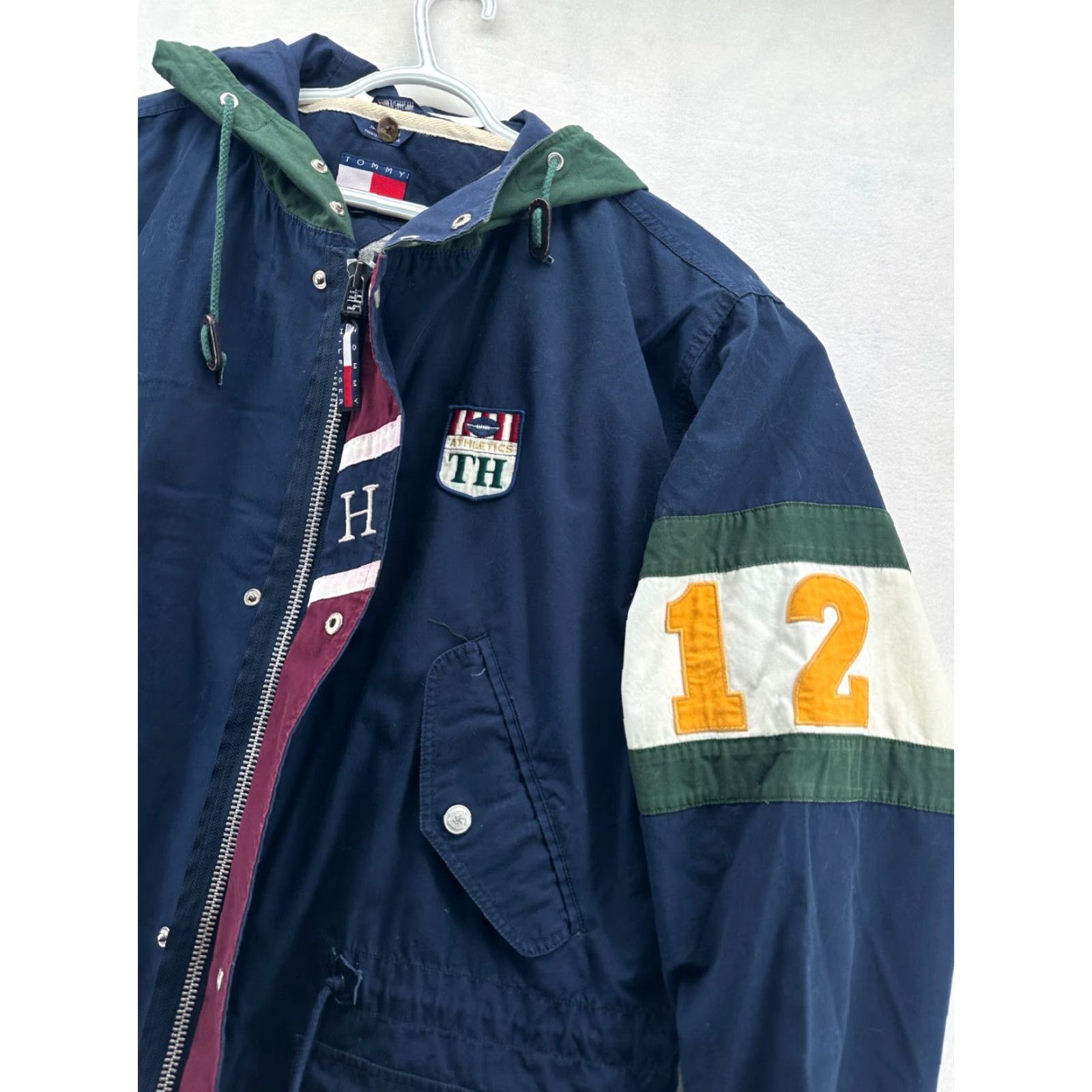 Tommy Hilfiger VINTAGE Tommy Hilfiger Athletics Coat Hooded Rain Jakcet Mens Medium Blue Size US M / EU 48-50 / 2 - 4 Thumbnail